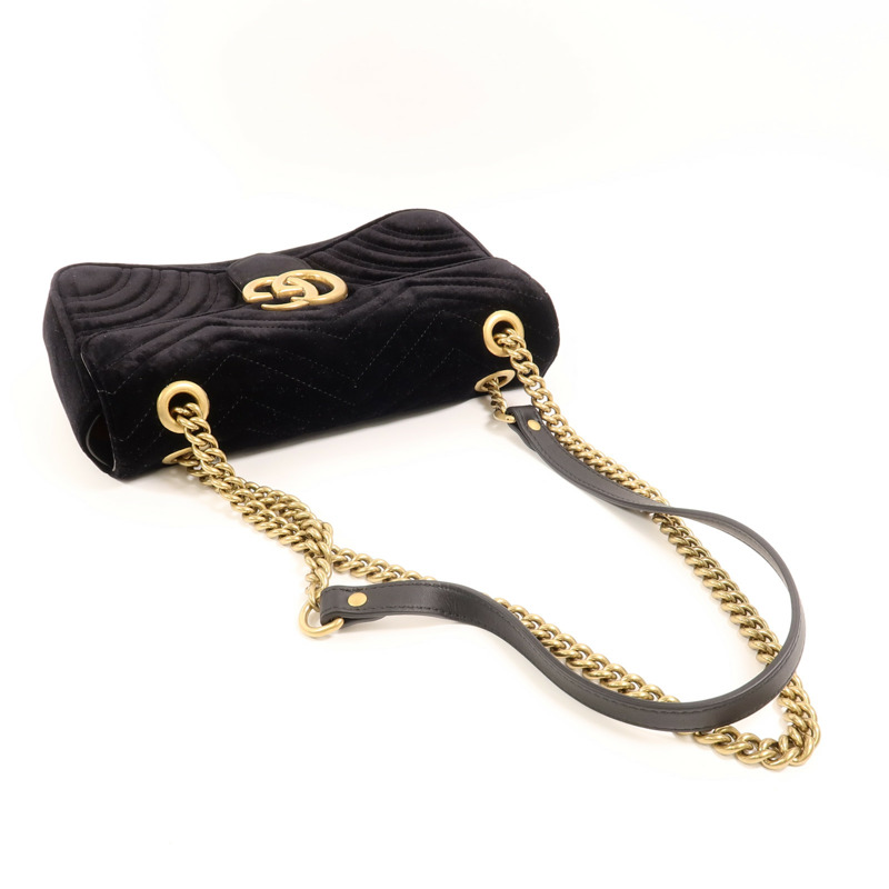 GUCCI 天鵝絨GG Marmont Shoulder Bag鏈帶肩背袋-7