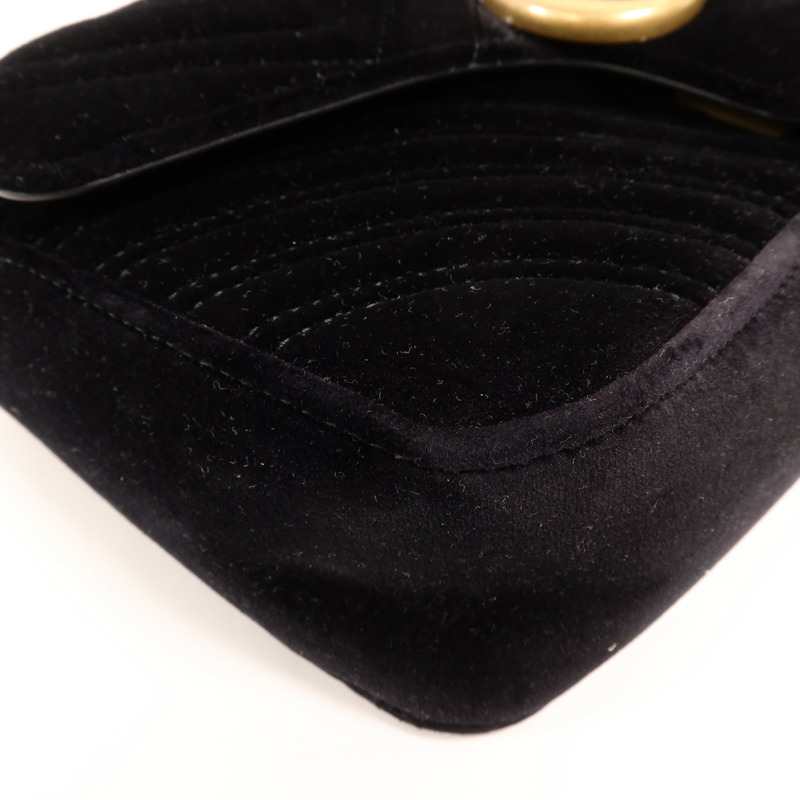 GUCCI 天鵝絨GG Marmont Shoulder Bag鏈帶肩背袋-11