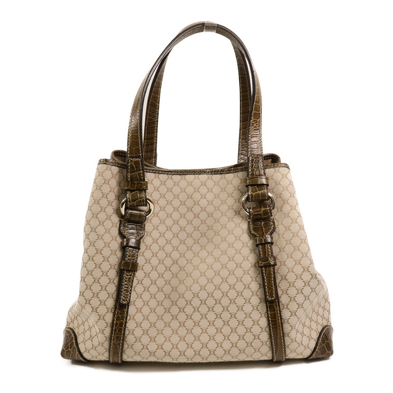 CELINE 帆布/牛皮皮革Vintage Macadam Tote肩背袋-1