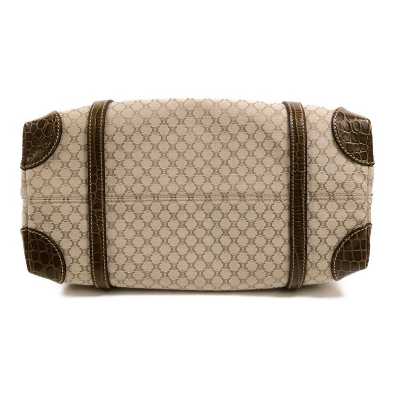 CELINE 帆布/牛皮皮革Vintage Macadam Tote肩背袋-3