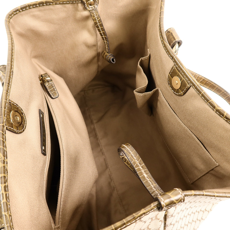 CELINE 帆布/牛皮皮革Vintage Macadam Tote肩背袋-4