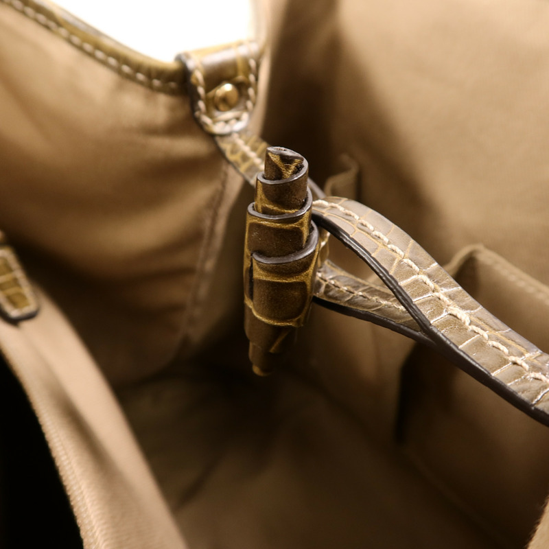 CELINE 帆布/牛皮皮革Vintage Macadam Tote肩背袋-16