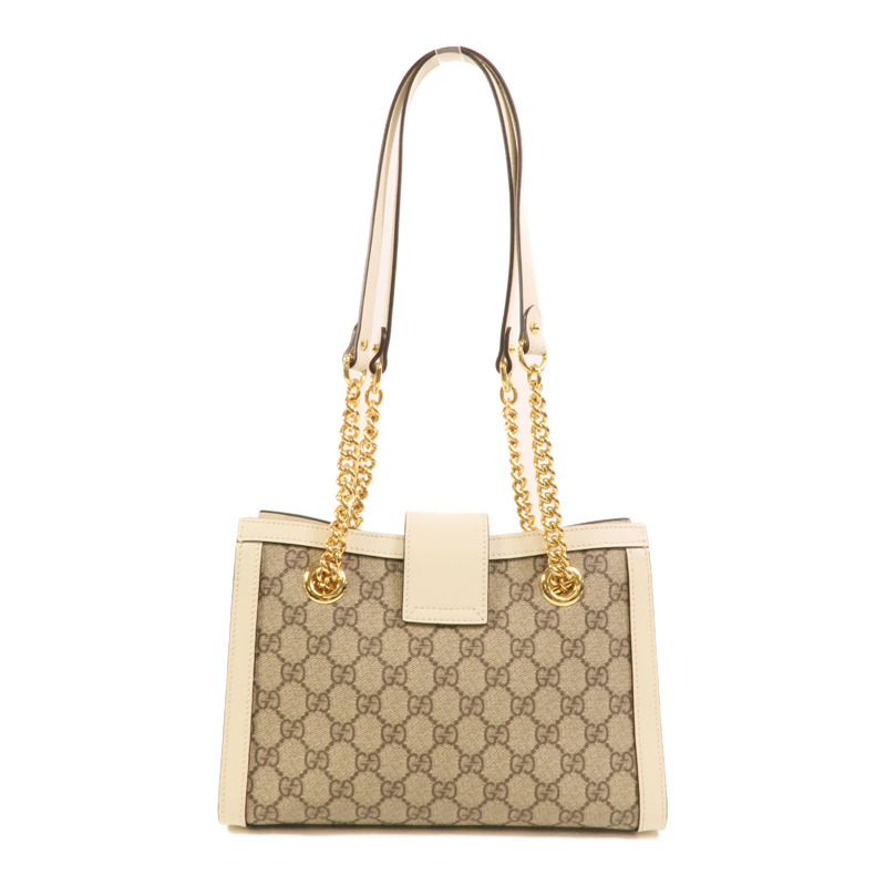 GUCCI 塗層帆布Padlock鏈帶肩背袋-1