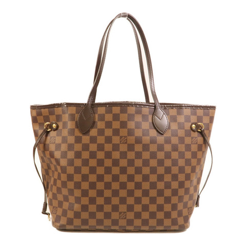 LOUIS VUITTON Damier Neverfull MM金扣手挽袋/肩背袋