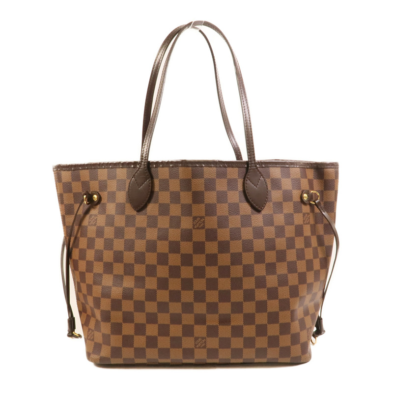 LOUIS VUITTON Damier Neverfull MM金扣手挽袋/肩背袋-1