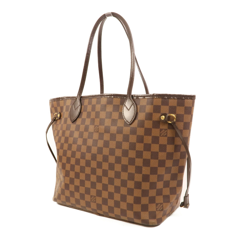LOUIS VUITTON Damier Neverfull MM金扣手挽袋/肩背袋-2
