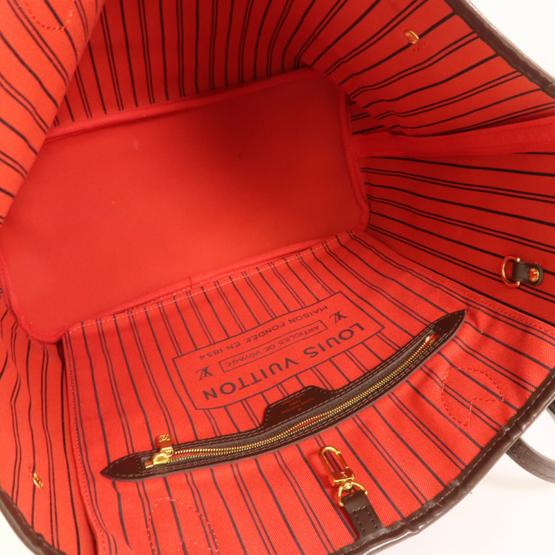 LOUIS VUITTON Damier Neverfull MM金扣手挽袋/肩背袋-4
