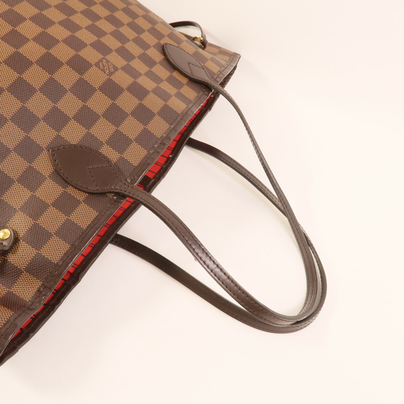 LOUIS VUITTON Damier Neverfull MM金扣手挽袋/肩背袋-5