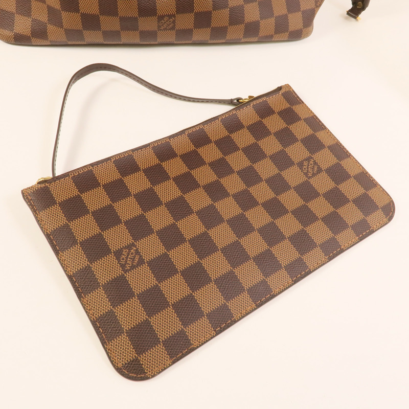 LOUIS VUITTON Damier Neverfull MM金扣手挽袋/肩背袋-6