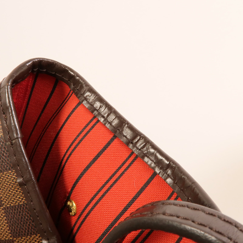 LOUIS VUITTON Damier Neverfull MM金扣手挽袋/肩背袋-14