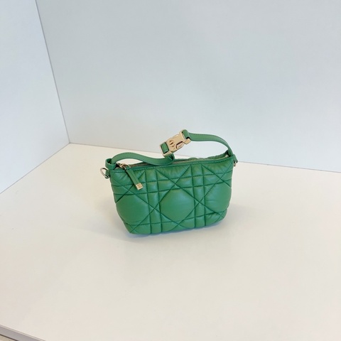 Dior Travel Nomad限量玉石绿金扣mini Hobo 藤格纹小饭盒包