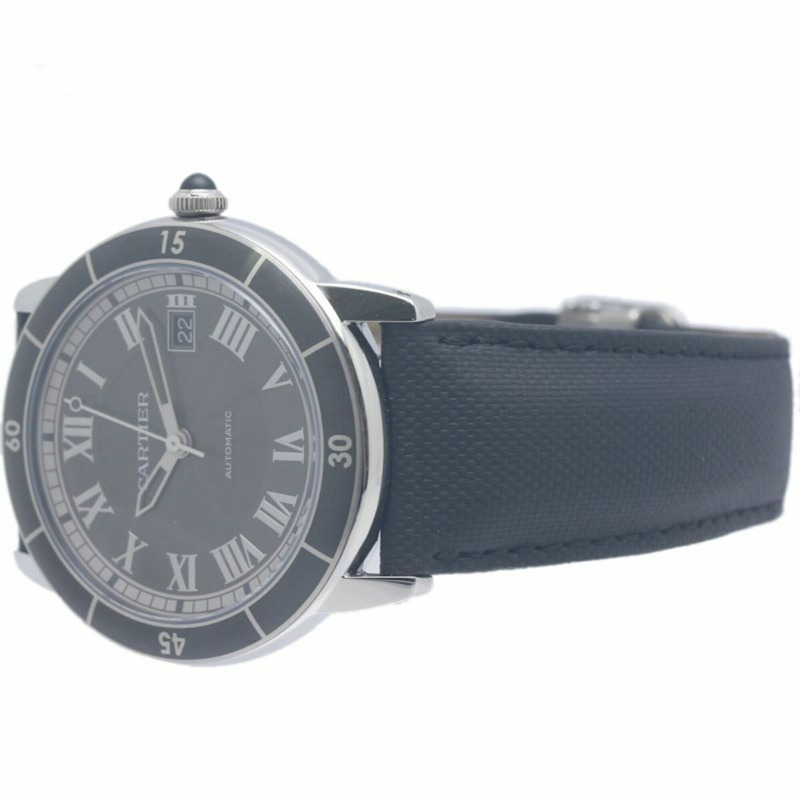 卡地亞 Cartier Ronde Croisière de Date WSRN0003 男士腕錶 不鏽鋼 x 牛皮錶帶 40385-2