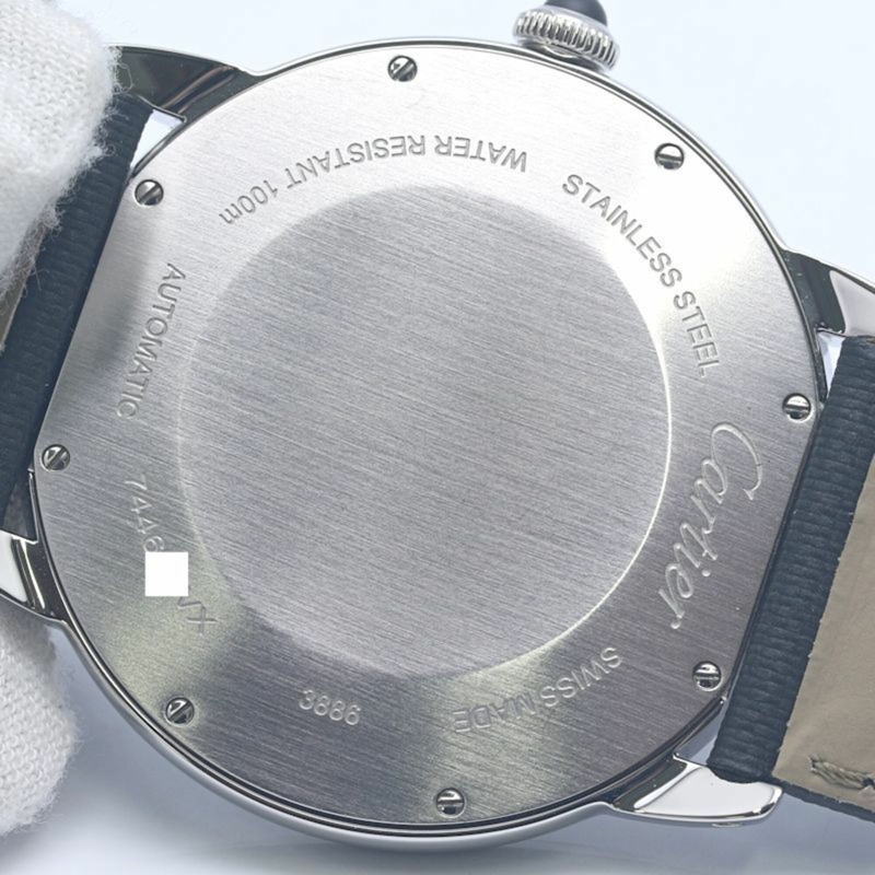 卡地亞 Cartier Ronde Croisière de Date WSRN0003 男士腕錶 不鏽鋼 x 牛皮錶帶 40385-18