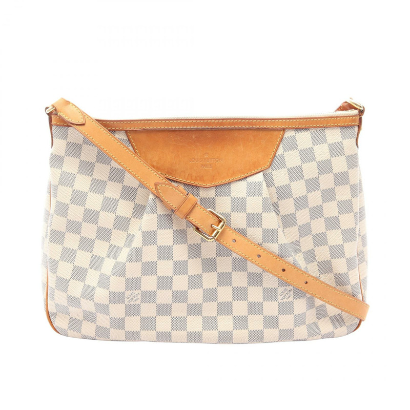 路易威登 Siracusa MM 單肩斜背包 N41112 Damier Azur 帆布 二手-0