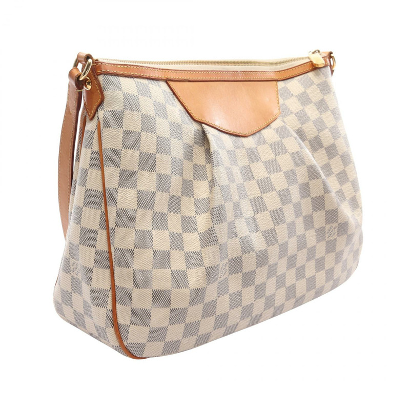 路易威登 Siracusa MM 單肩斜背包 N41112 Damier Azur 帆布 二手-1