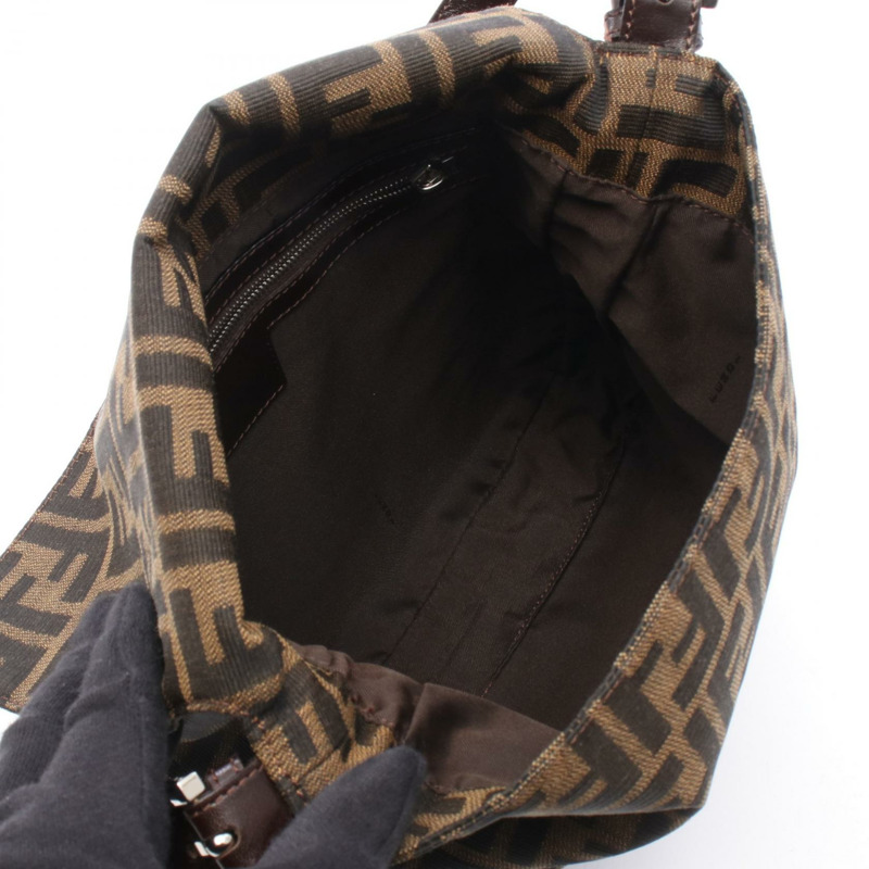 FENDI Zucca 肩背包 帆布皮革 棕色 SHW 二手 女款 FF-2