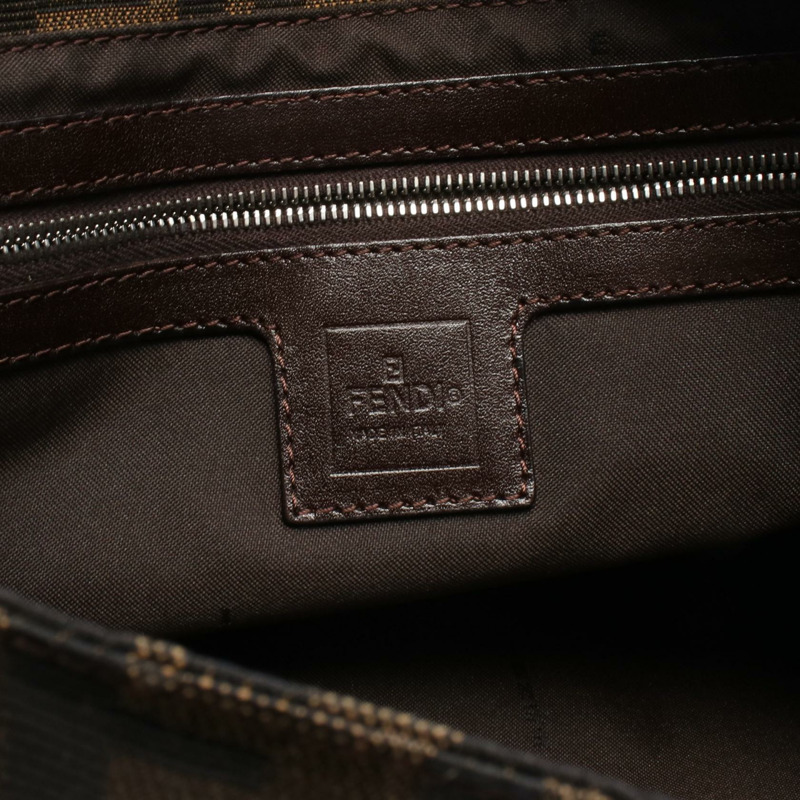 FENDI Zucca 肩背包 帆布皮革 棕色 SHW 二手 女款 FF-3