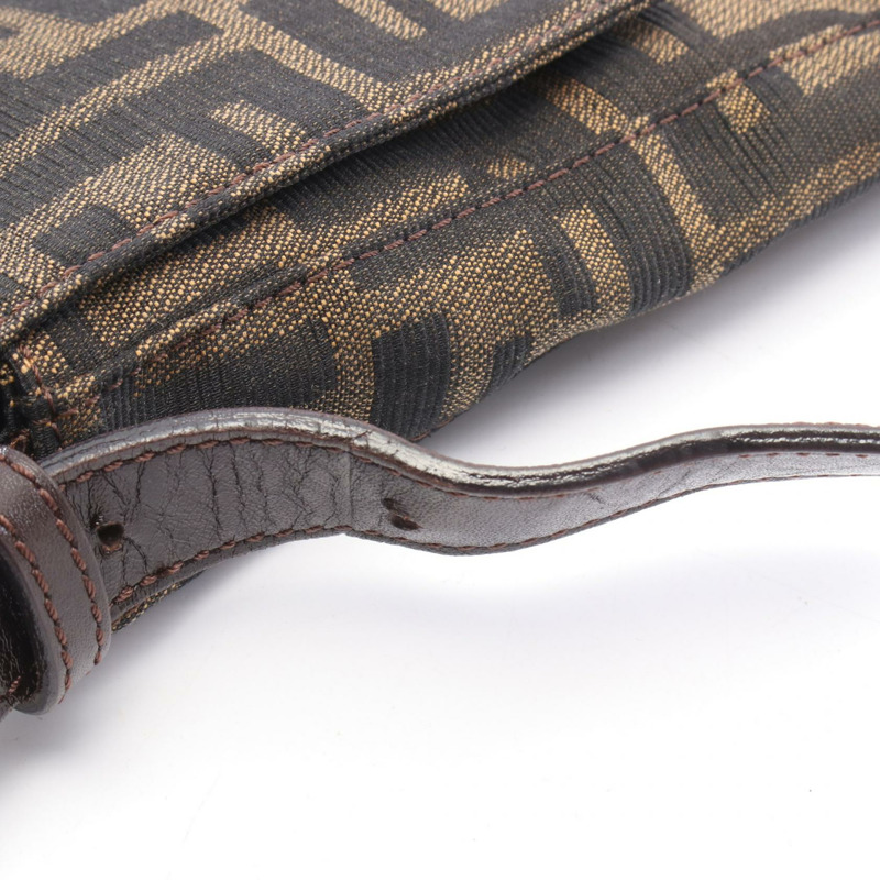 FENDI Zucca 肩背包 帆布皮革 棕色 SHW 二手 女款 FF-8