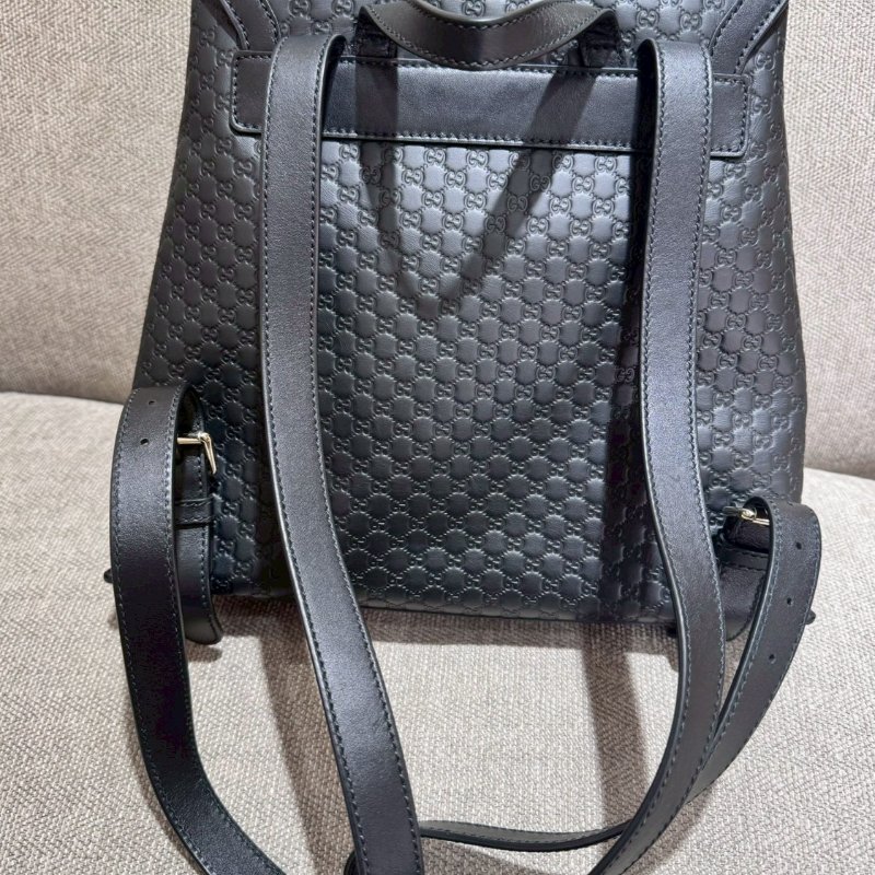 GUCCI 經典老花牛皮束口後背包-1