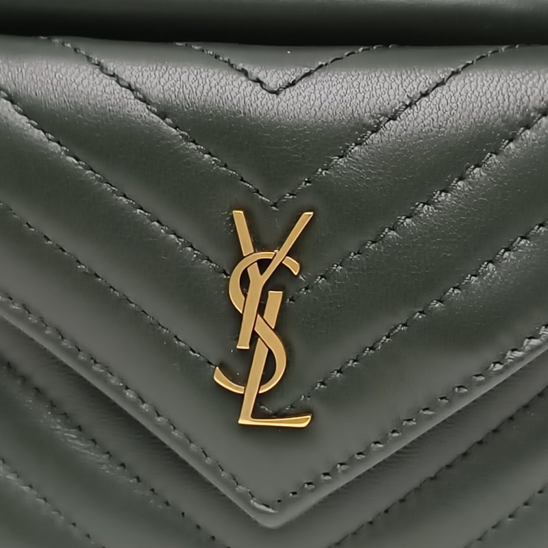 SAINT LAURENT 綠色羊皮金扣JOE水桶mini單肩包斜挎包-4