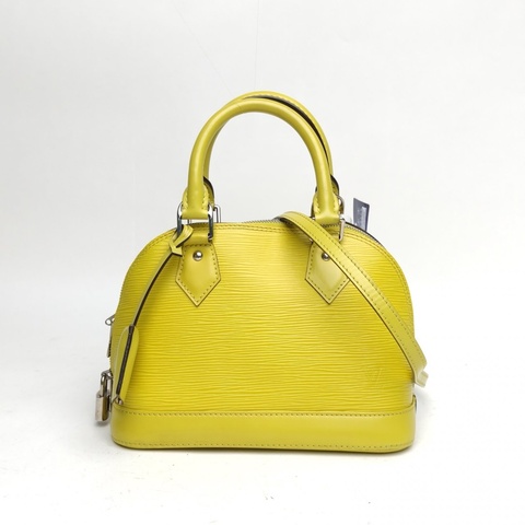 LOUIS VUITTON ALMA貝殼包BB黃色EPI水波紋牛皮肩背包2013