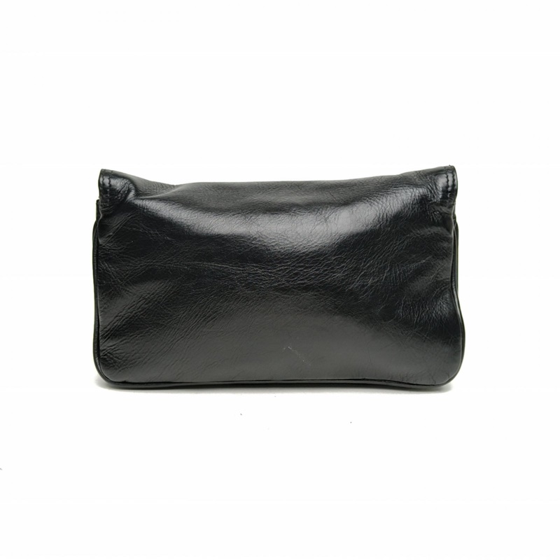 BALENCIAGA 黑色牛皮BBsoft單肩斜挎包小號-2