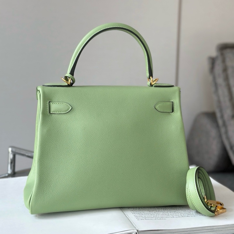 閒置新✨Hermes/愛馬仕 kelly28 牛油果綠手提包斜背包 金扣 💚正品-1
