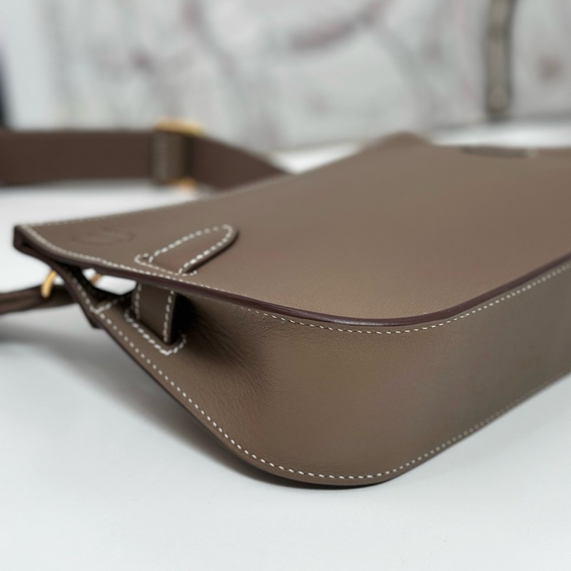 99新✨Hermes 愛馬仕 mini 吉普賽 大象灰swift皮 斜背包單肩包 金扣 u刻❤️正品-4
