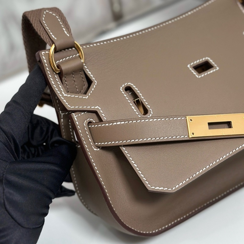 99新✨Hermes 愛馬仕 mini 吉普賽 大象灰swift皮 斜背包單肩包 金扣 u刻❤️正品-7