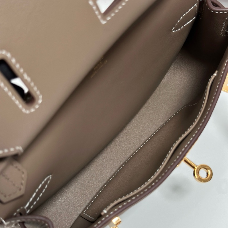 99新✨Hermes 愛馬仕 mini 吉普賽 大象灰swift皮 斜背包單肩包 金扣 u刻❤️正品-8