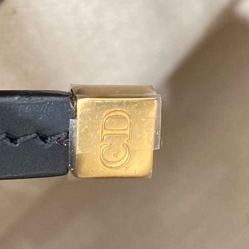 DIOR 迪奧 D-Vibe 保齡球包 側背包 手提包 帆布 藍色 Oblique 緹花 金釦-14