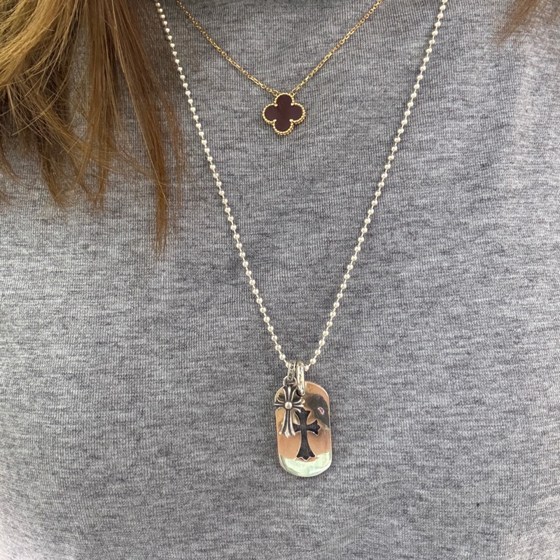 全新未使用品 克羅心 Chrome Hearts / 鏤空十字架 盾牌 十字架純銀 925銀 男女同款式-4