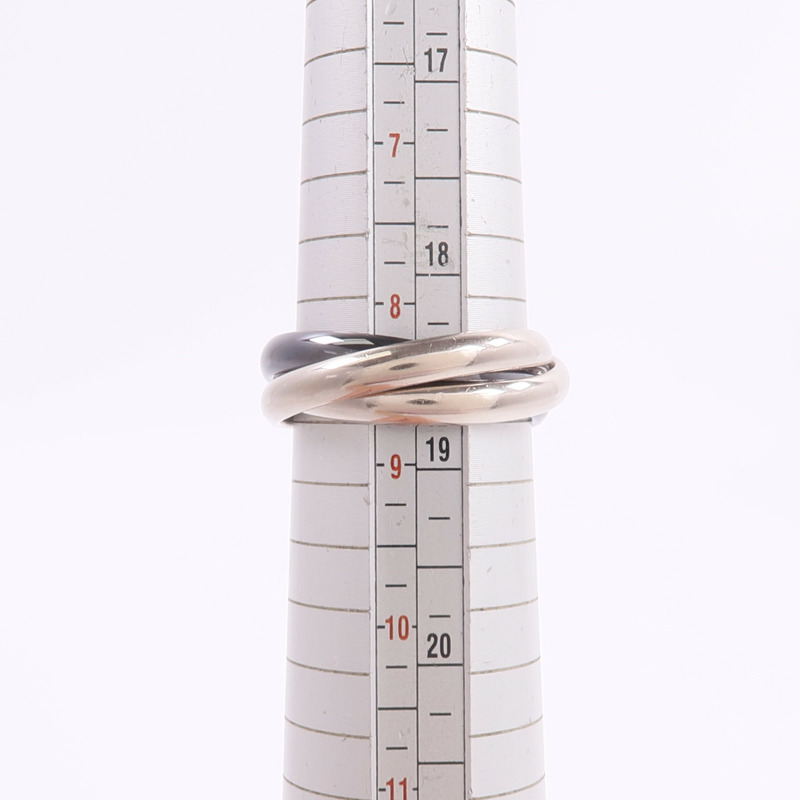 CARTIER 18K白金/陶瓷Trinity戒指-5