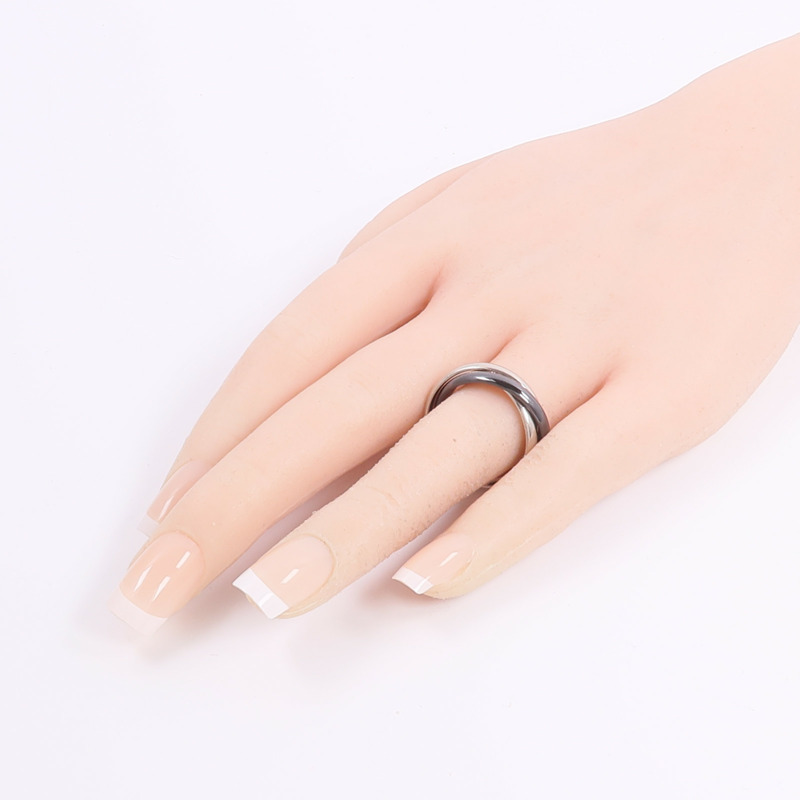 CARTIER 18K白金/陶瓷Trinity戒指-6