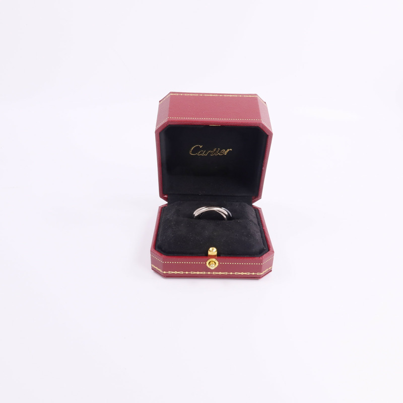 CARTIER 18K白金/陶瓷Trinity戒指-8