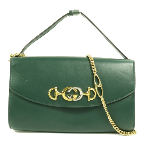 GUCCI 牛皮皮革Zumi Shoulder Bag鏈帶手挽肩背兩用袋