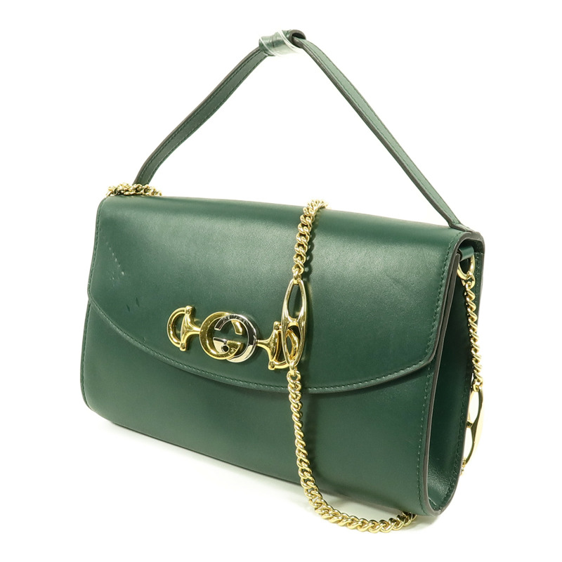 GUCCI 牛皮皮革Zumi Shoulder Bag鏈帶手挽肩背兩用袋-2