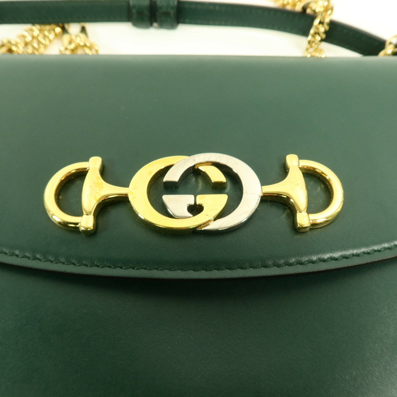 GUCCI 牛皮皮革Zumi Shoulder Bag鏈帶手挽肩背兩用袋-8