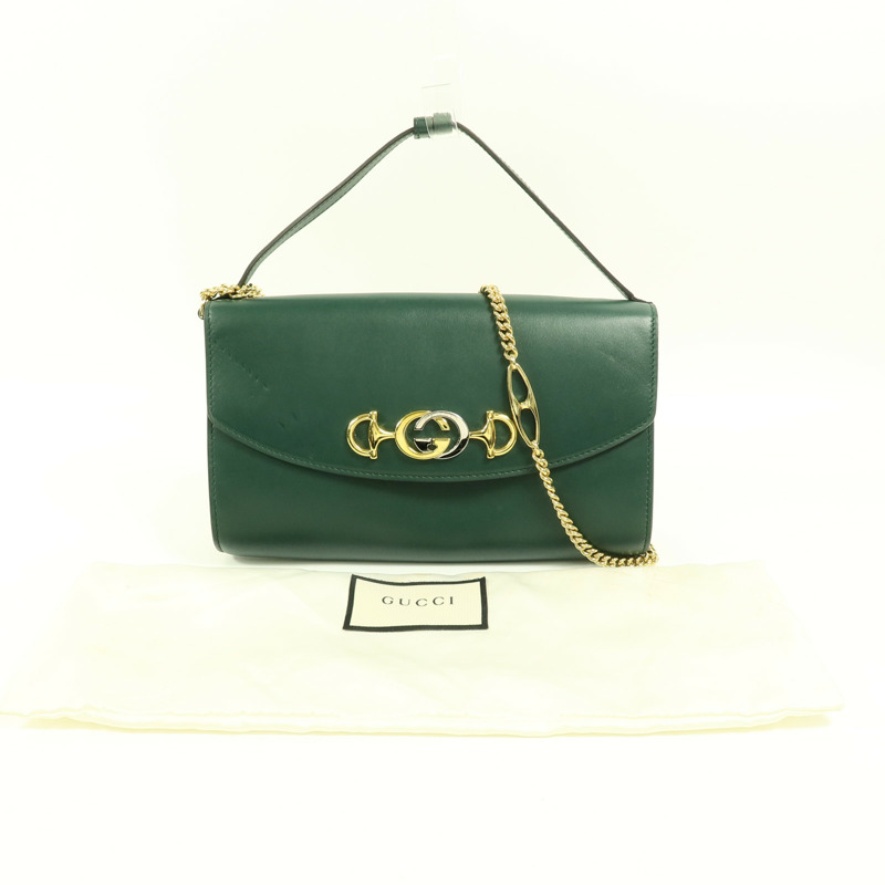 GUCCI 牛皮皮革Zumi Shoulder Bag鏈帶手挽肩背兩用袋-9