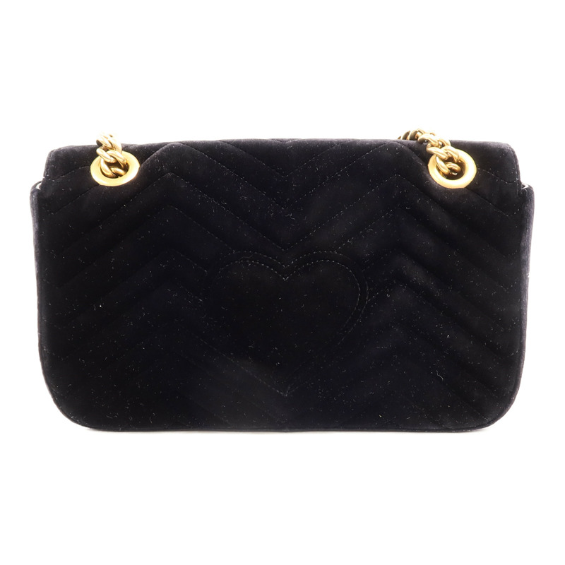 GUCCI 天鵝絨GG Marmont Shoulder Bag鏈帶肩背袋-1
