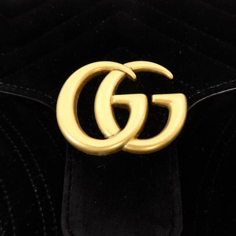 GUCCI 天鵝絨GG Marmont Shoulder Bag鏈帶肩背袋-8