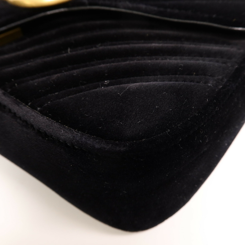 GUCCI 天鵝絨GG Marmont Shoulder Bag鏈帶肩背袋-10