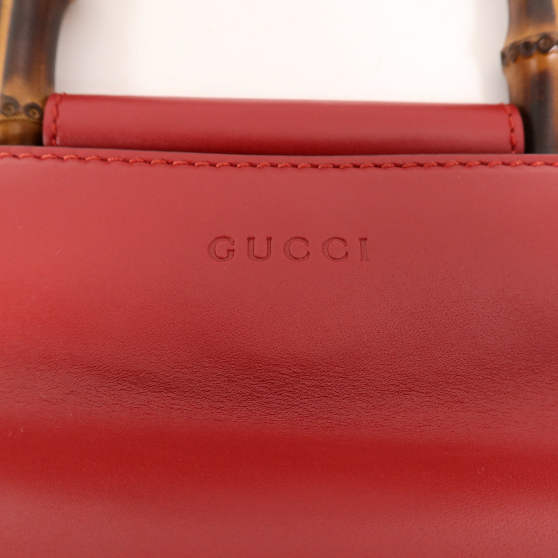 GUCCI 牛皮皮革Bamboo Nymphaea手挽肩背兩用袋-9