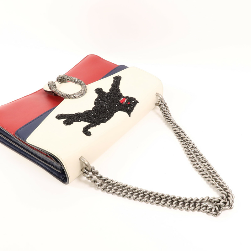 GUCCI 牛皮皮革Dionysus鏈帶肩背袋-7