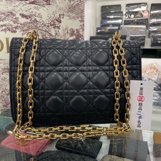 東區正精品㊣DIOR Addict dior 黑色全皮字母鎖扣翻蓋斜背包肩背包 RZ2851-5