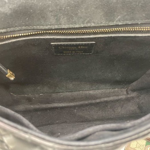 東區正精品㊣DIOR Addict dior 黑色全皮字母鎖扣翻蓋斜背包肩背包 RZ2851-12