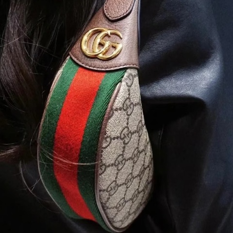 GUCCI古馳OP系列老花迷你月牙碗豆餃子腋下包🫛🥟