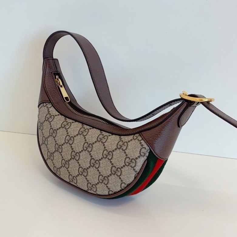 GUCCI古馳OP系列老花迷你月牙碗豆餃子腋下包🫛🥟-13