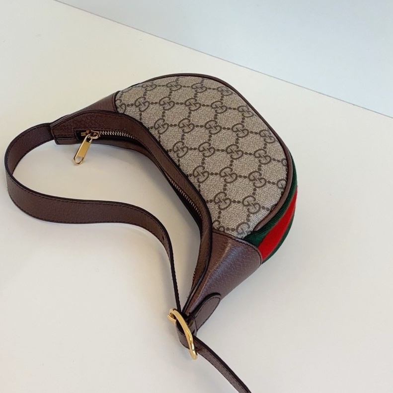 GUCCI古馳OP系列老花迷你月牙碗豆餃子腋下包🫛🥟-14