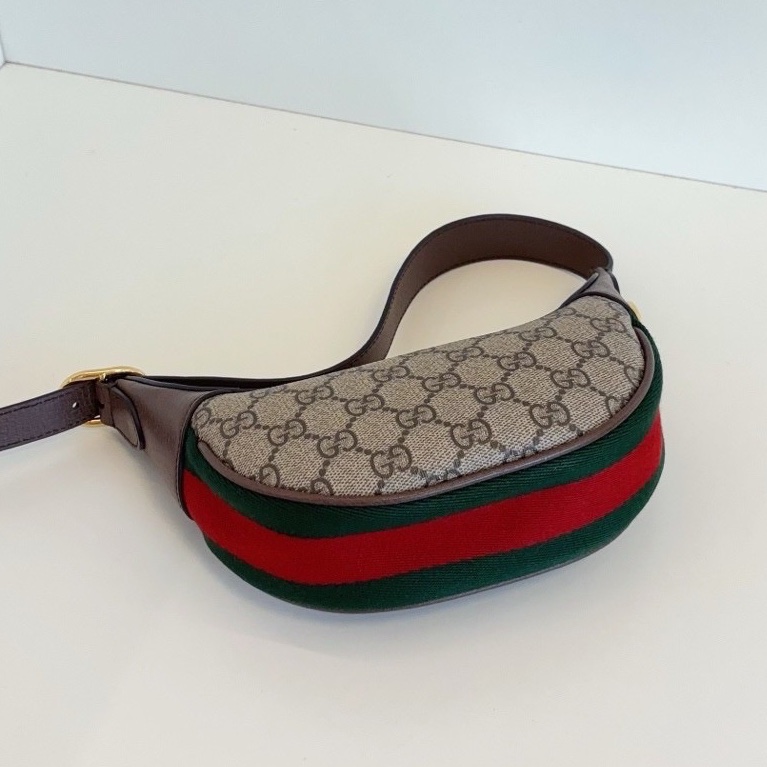 GUCCI古馳OP系列老花迷你月牙碗豆餃子腋下包🫛🥟-15